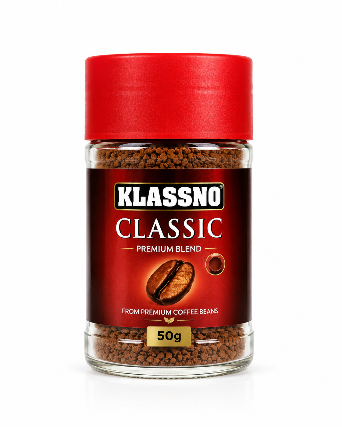 Instant Coffee Klassno Classic 50g | Strong Rich Taste Coffee Granules | Premium Freeze Dried Coffee | Quick & Easy Hot Coffee
